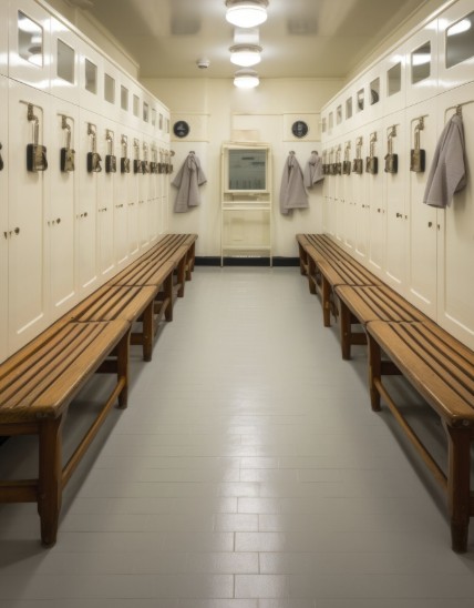 Limpieza en vestuarios de colegios